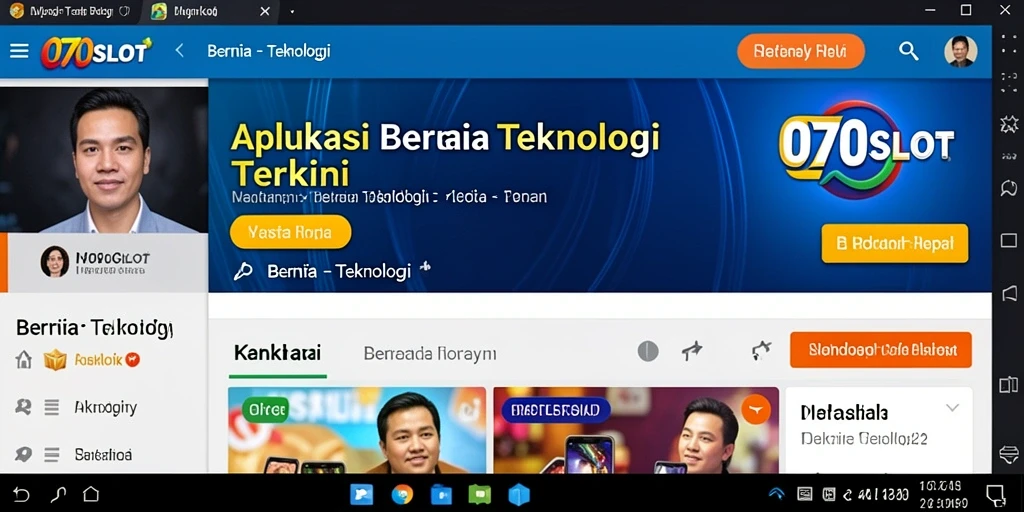 Tampilan antarmuka aplikasi 070SLOT yang menarik dan informatif.