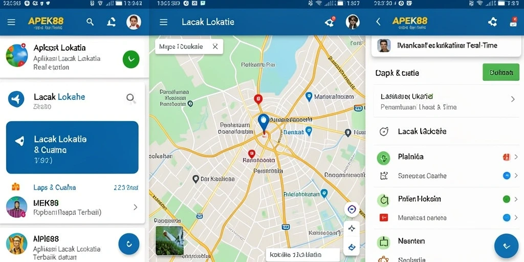 Antarmuka APEK88 menunjukkan lokasi secara real-time dengan peta interaktif.