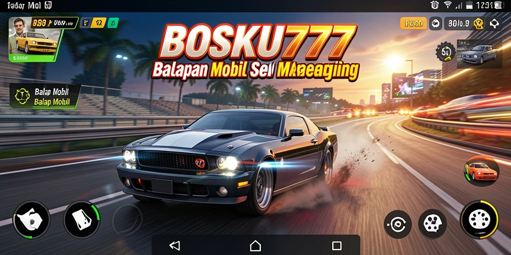 Tampilan antarmuka dan fungsi utama BOSKU777 saat balapan.