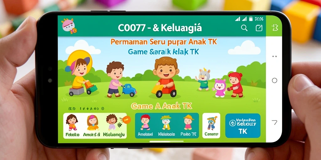 Tampilan antarmuka C0077 untuk permainan edukatif anak-anak.