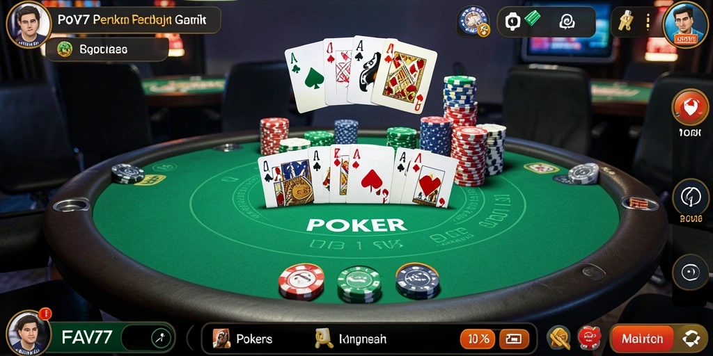 Screenshot FAV77 menampilkan antarmuka permainan poker yang menarik dan interaktif.