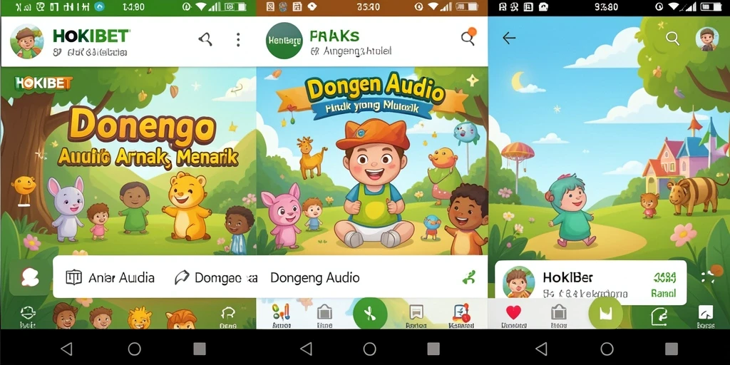 Antarmuka aplikasi HOKIBET yang penuh warna dan menarik untuk anak-anak.