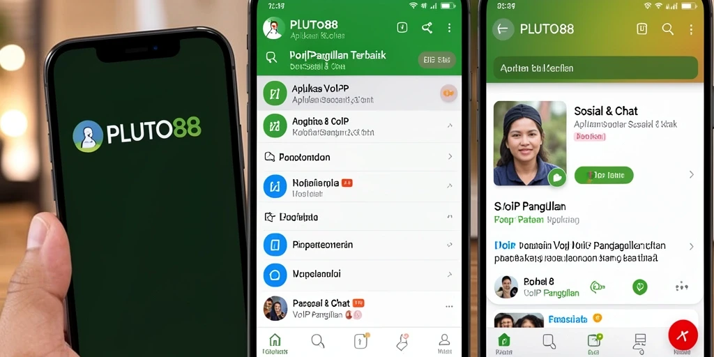 Antarmuka aplikasi PLUTO88 untuk VoIP Panggilan yang mudah digunakan.