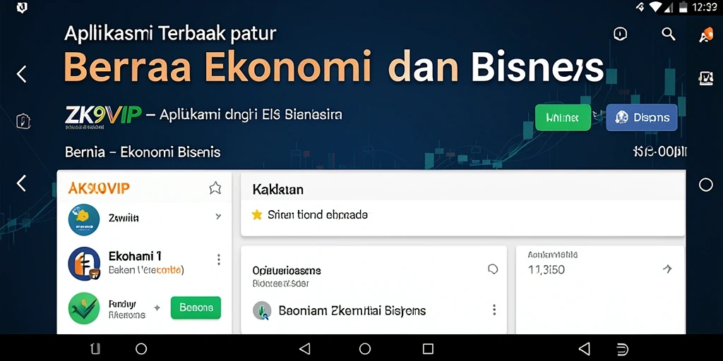 Antarmuka ZK9VIP menampilkan berita ekonomi terbaru dan fitur analisis.
